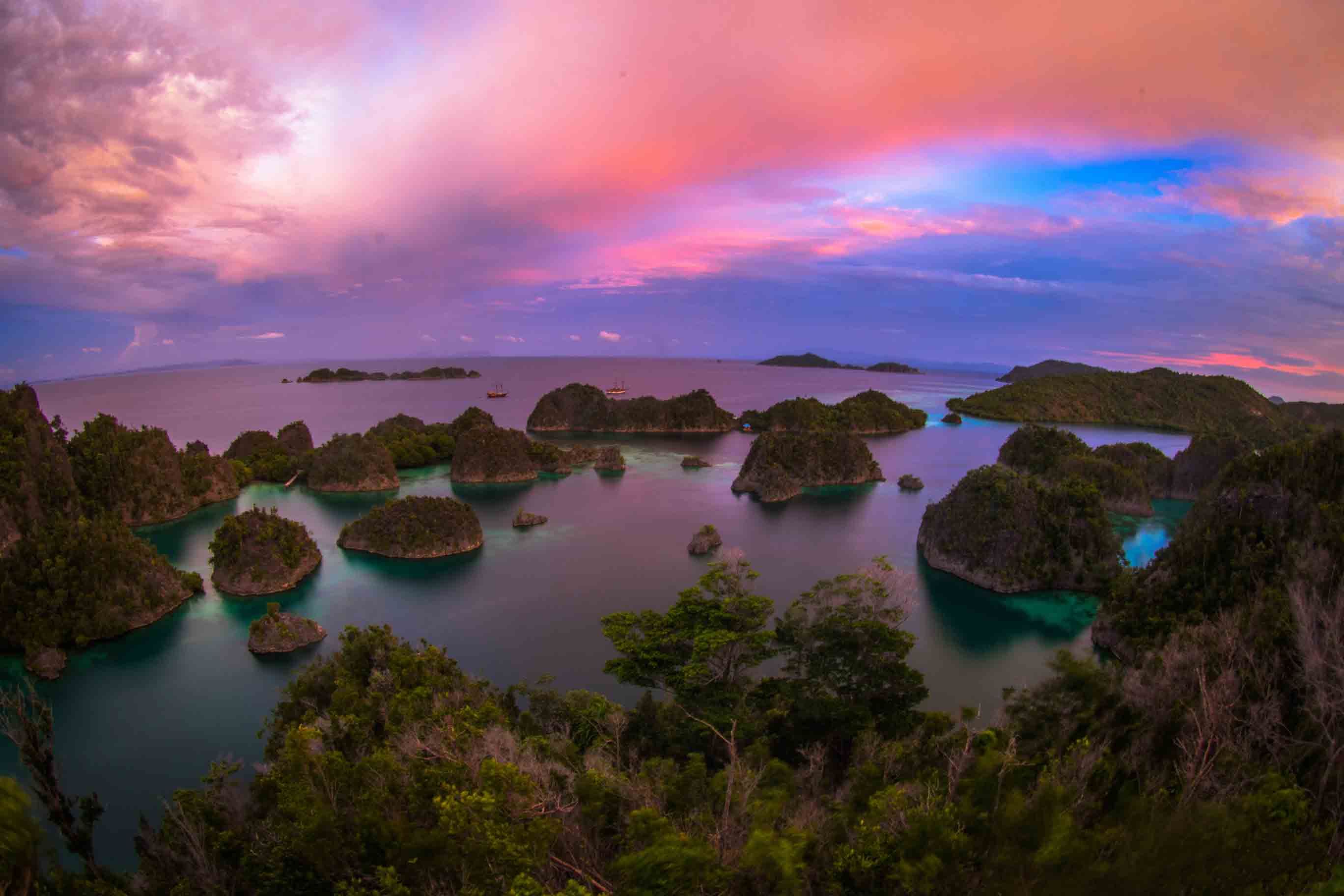 sunset in raja ampat